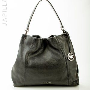 MICHAEL KORS BLACK LEATHER SATCHEL SHOULDER BAG